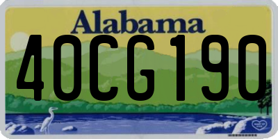 AL license plate 40CG190