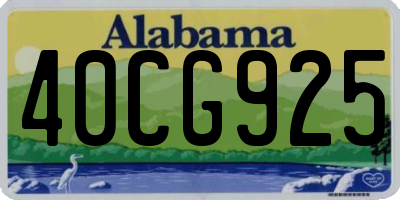 AL license plate 40CG925