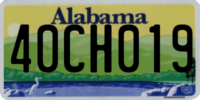 AL license plate 40CH019