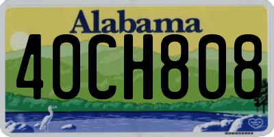 AL license plate 40CH808