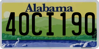 AL license plate 40CI190