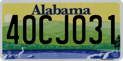 AL license plate 40CJ031