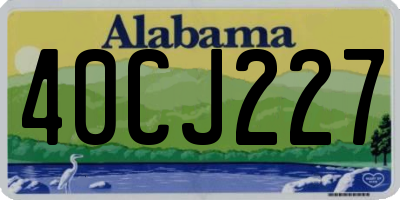 AL license plate 40CJ227