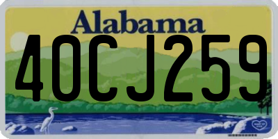 AL license plate 40CJ259