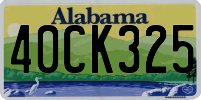 AL license plate 40CK325