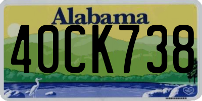 AL license plate 40CK738
