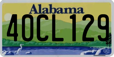 AL license plate 40CL129