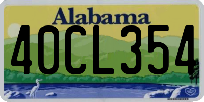 AL license plate 40CL354