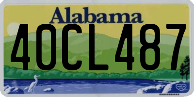AL license plate 40CL487
