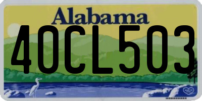 AL license plate 40CL503