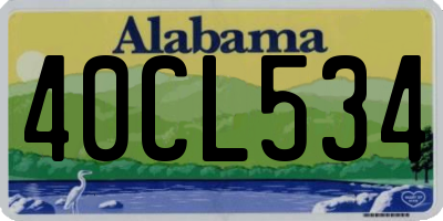 AL license plate 40CL534