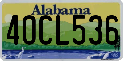AL license plate 40CL536