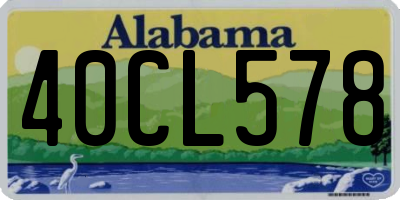 AL license plate 40CL578