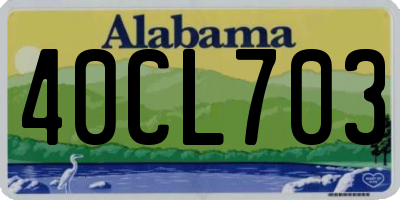 AL license plate 40CL703