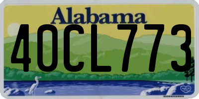 AL license plate 40CL773
