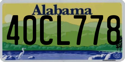 AL license plate 40CL778
