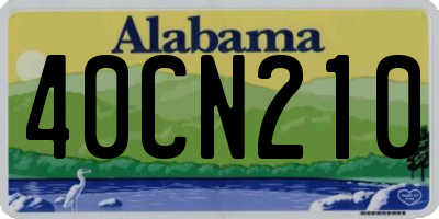 AL license plate 40CN210