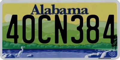 AL license plate 40CN384