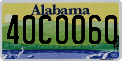 AL license plate 40CO060