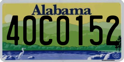 AL license plate 40CO152