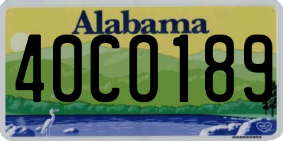 AL license plate 40CO189