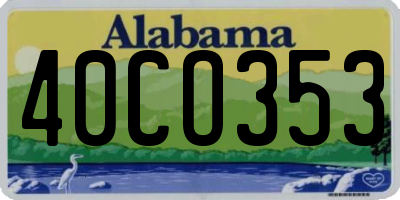 AL license plate 40CO353