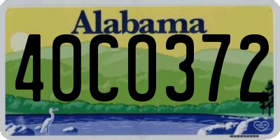 AL license plate 40CO372