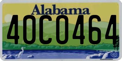 AL license plate 40CO464