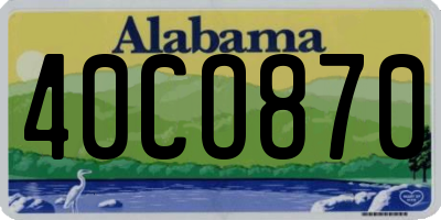 AL license plate 40CO870