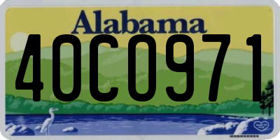 AL license plate 40CO971