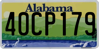 AL license plate 40CP179