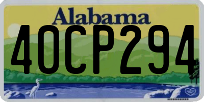 AL license plate 40CP294