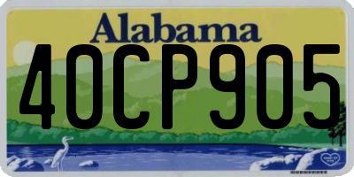 AL license plate 40CP905