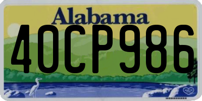 AL license plate 40CP986
