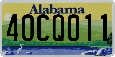 AL license plate 40CQ011