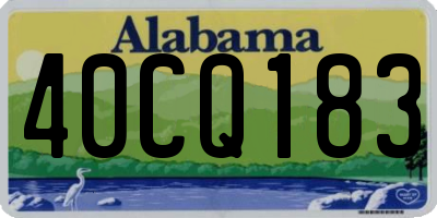 AL license plate 40CQ183