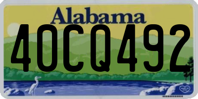 AL license plate 40CQ492