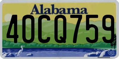 AL license plate 40CQ759