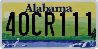 AL license plate 40CR111