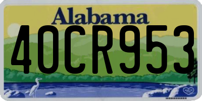 AL license plate 40CR953