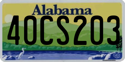 AL license plate 40CS203