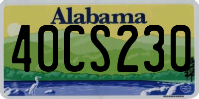 AL license plate 40CS230