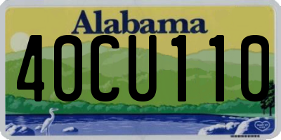 AL license plate 40CU110