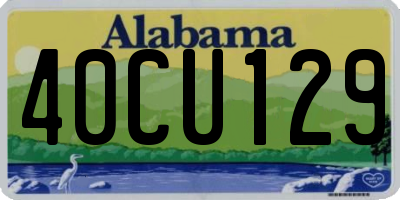 AL license plate 40CU129