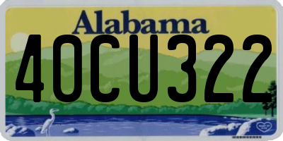 AL license plate 40CU322
