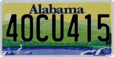 AL license plate 40CU415