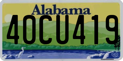 AL license plate 40CU419