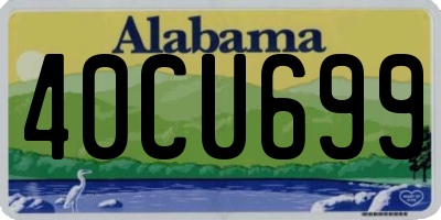 AL license plate 40CU699