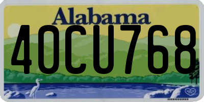 AL license plate 40CU768