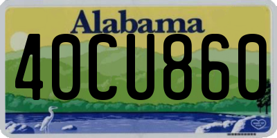 AL license plate 40CU860